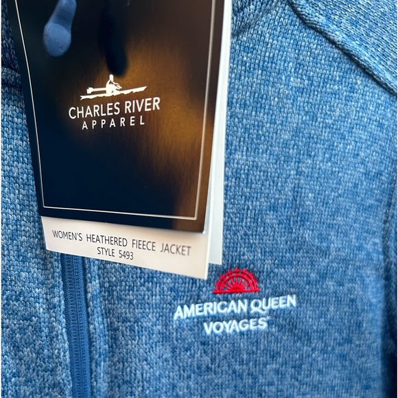NWT Charles River American Queen Voyages Arctic Blue Heather Fleece Jacket B-6 - Picture 4 of 9